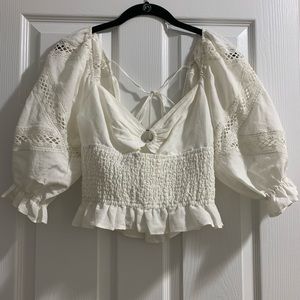 CAMI NYC white eyelet shirt